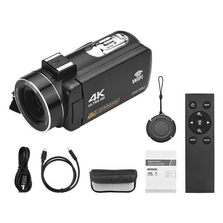 4K Digital Video Camera 3 Inch IPS Touch Screen 56MP 18X Digital Zoom WiFi Camcorder, Standard, Set 1, Set 2, Set 3 4K Digital Video Camera 3 Inch IPS Touch Screen 56MP 18X Digital Zoom WiFi Camcorder, Standard, Set 1, Set 2, Set 3